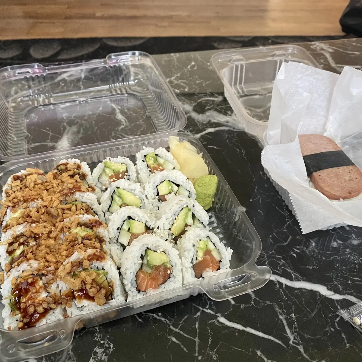 Crunch Roll Salmon Avocado Roll Musubi