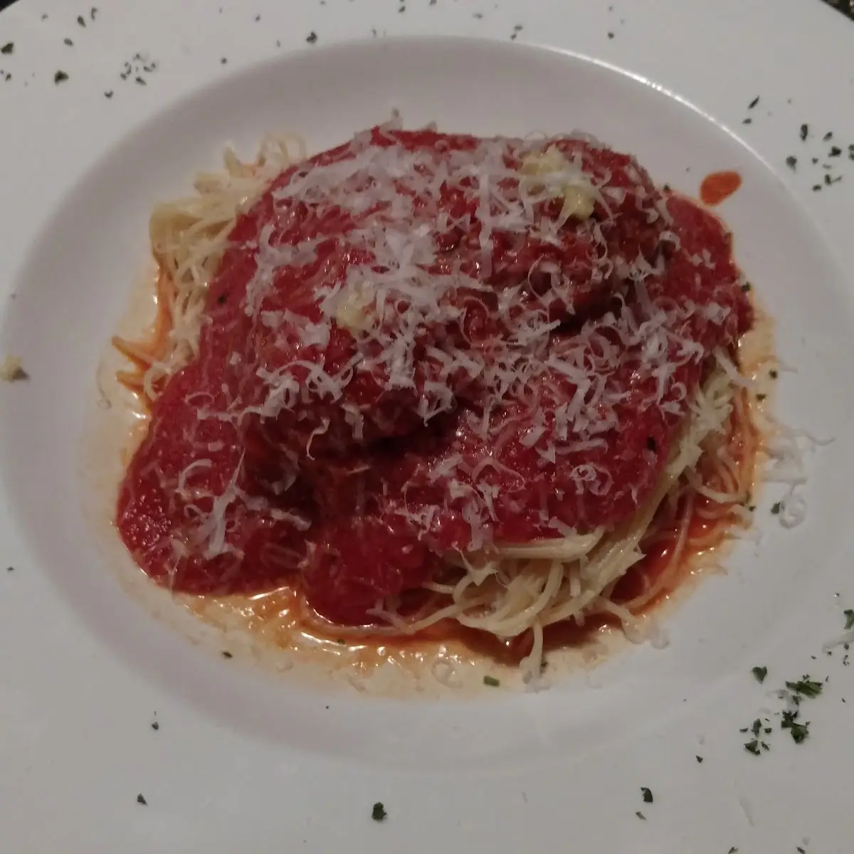 Spaghetti with Angel Hair Pasta