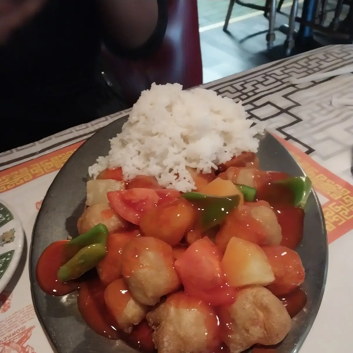 Sweet and Sour Chicken Dinner Plate