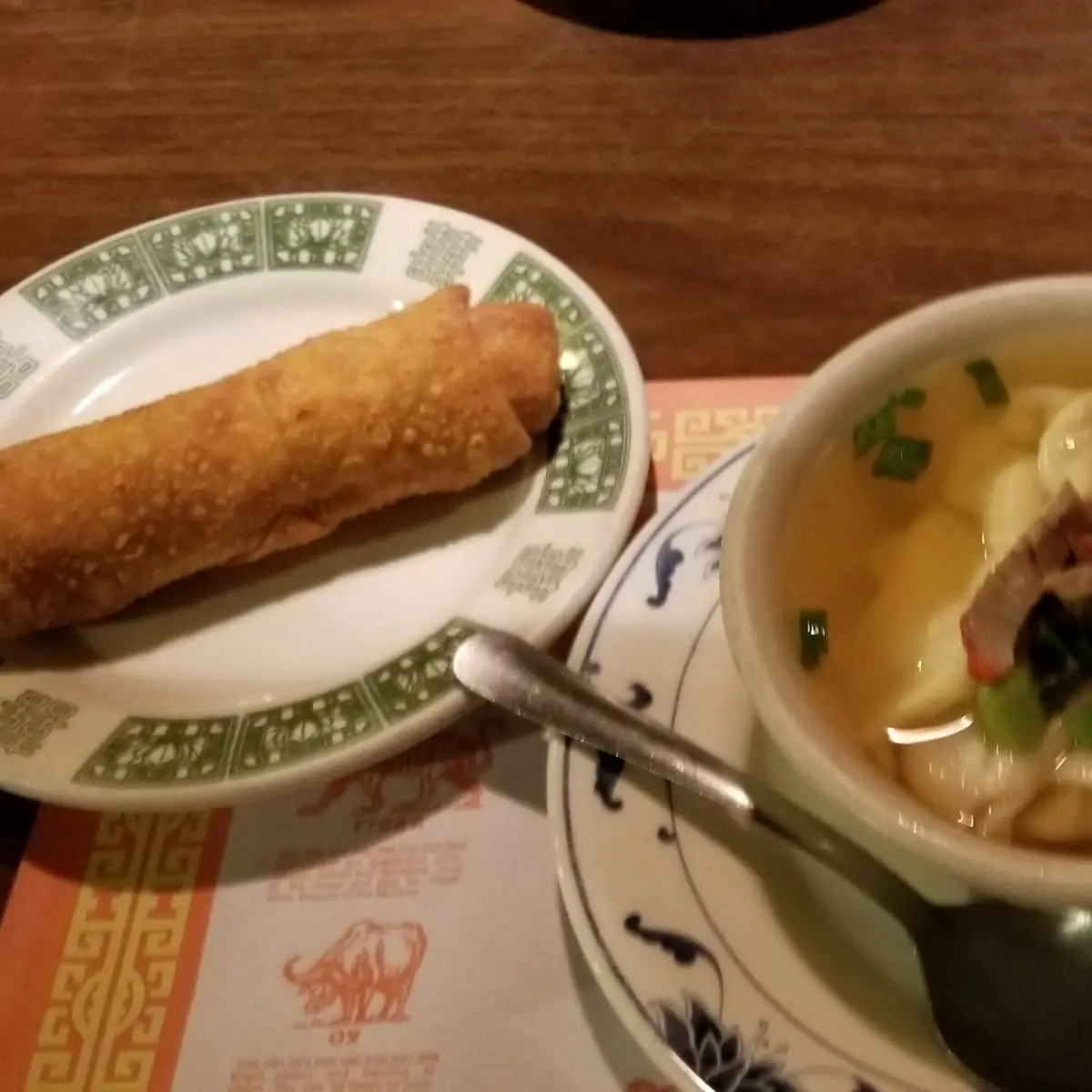 Won Ton Soup and Egg Roll