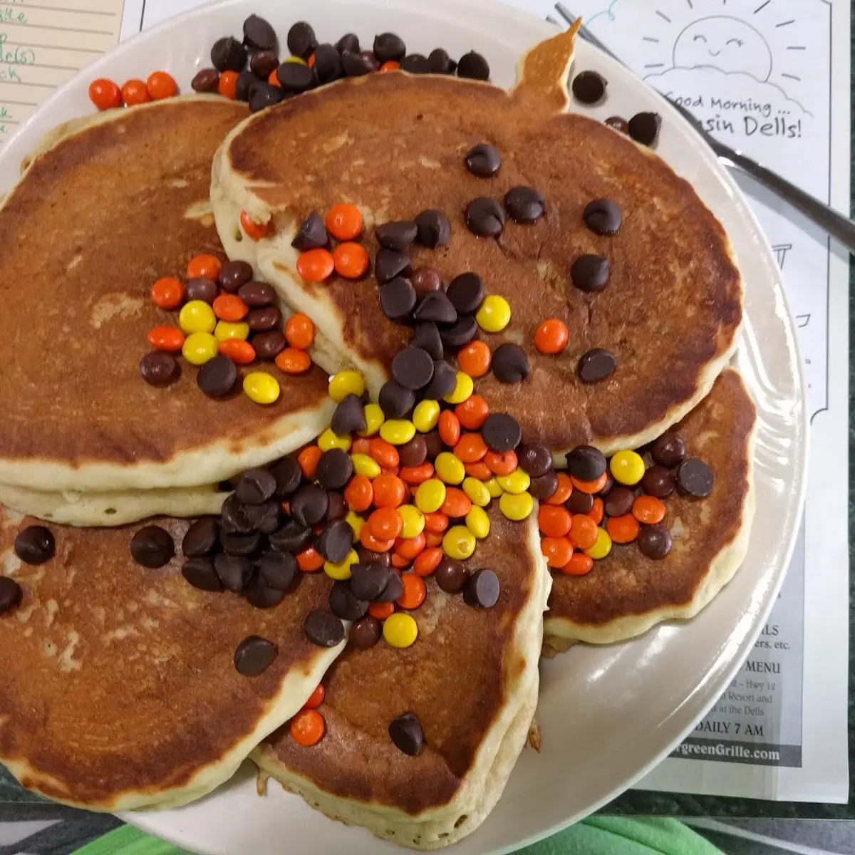 Reese's Pieces Peanut Butter Pancakes