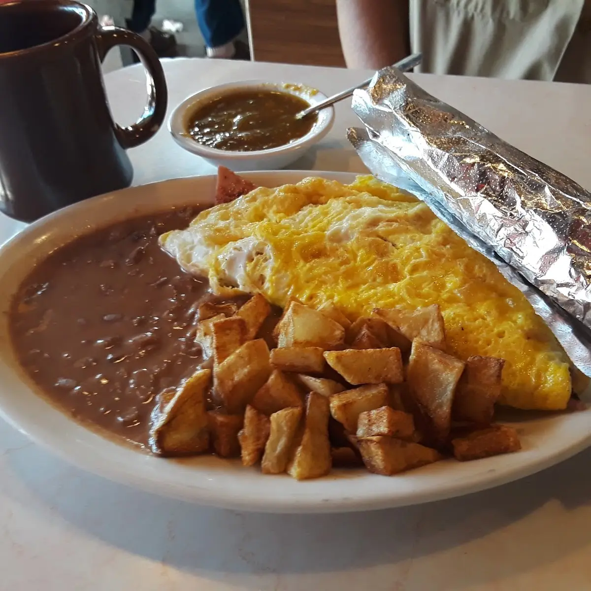 Eggs Hash Browns Bacon and Toast