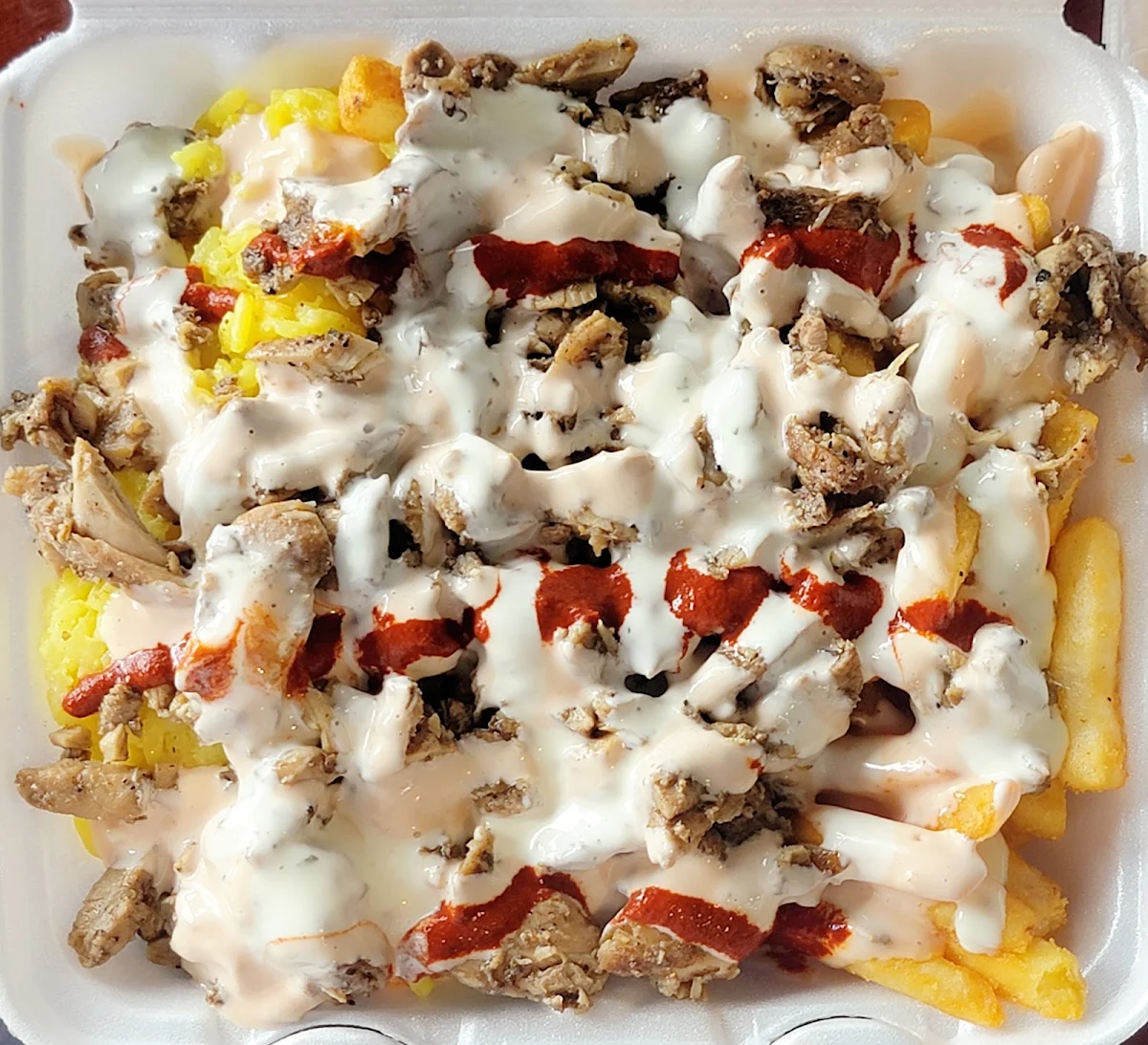 Half Chicken on the Rocks Half Sticks, Taza Xpress