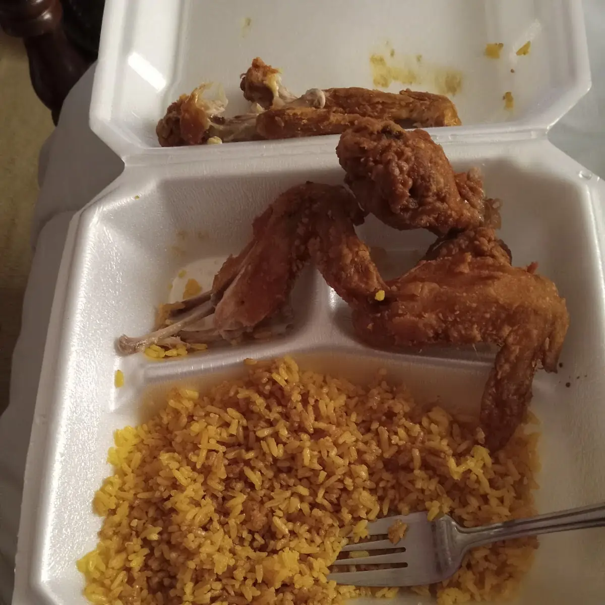 Chicken Wings with Plain Fried Rice
