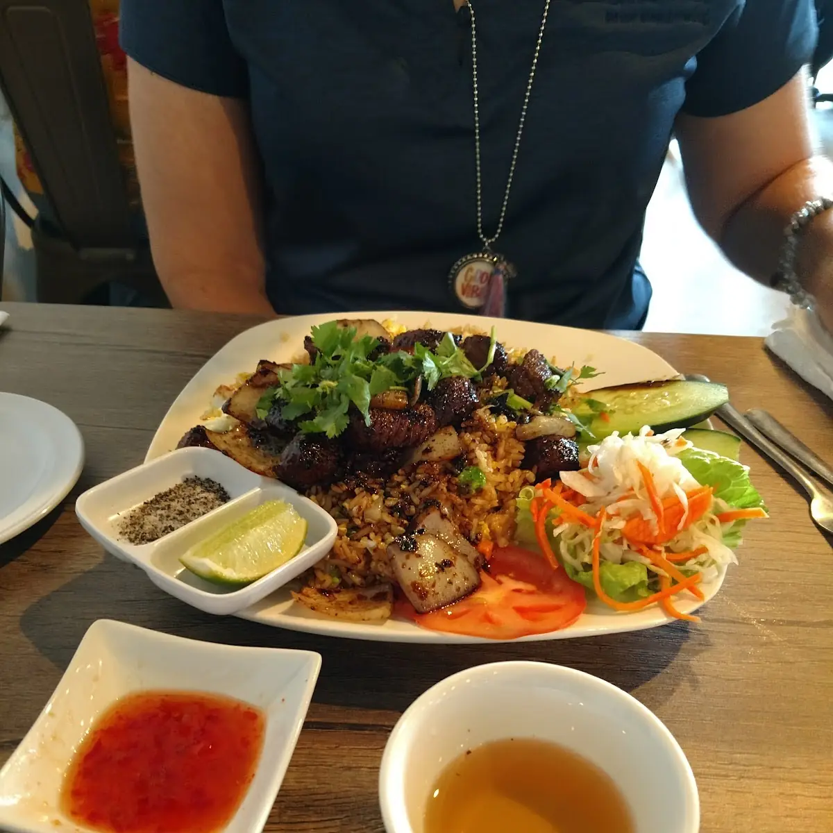 Shaken Beef with Vegetable Fried Rice