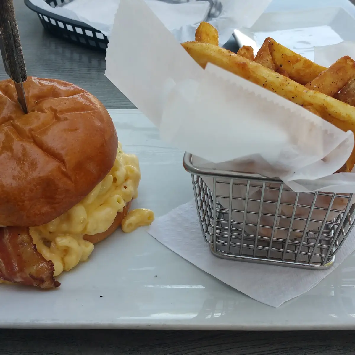 Mac and Cheese Bacon Burger