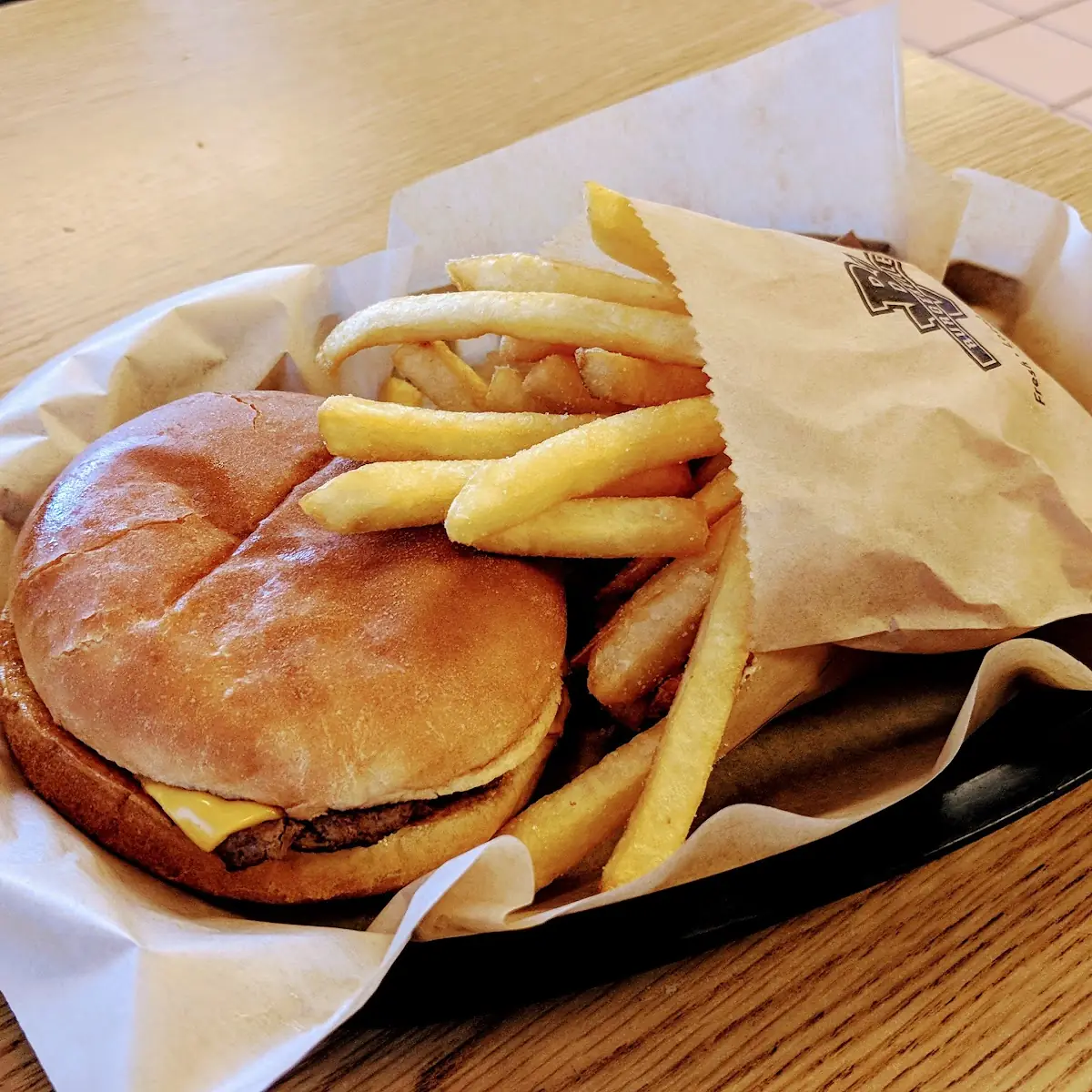 Cheese Burger and Fries