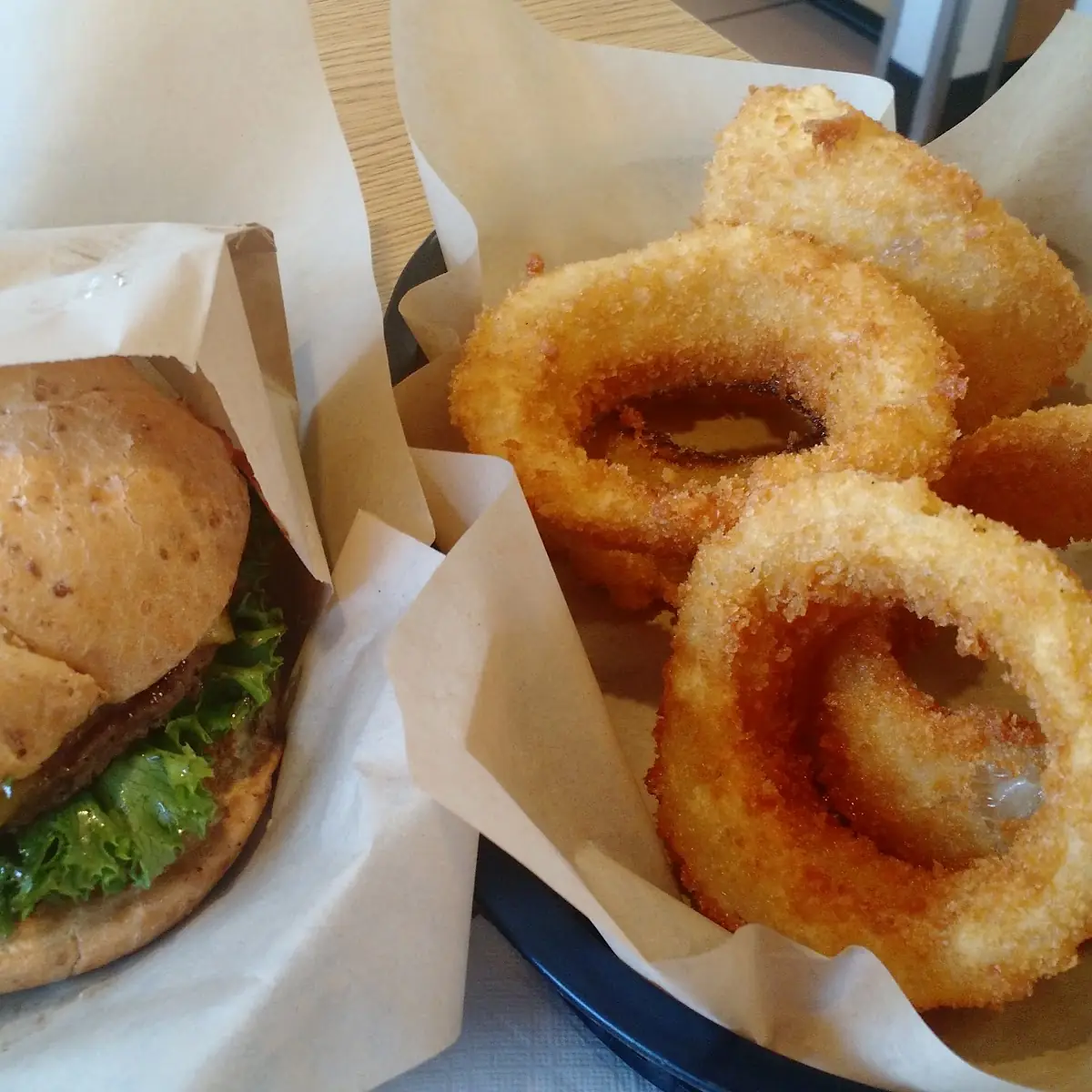 Walla Walla Sweet Onion Rings and a Burger
