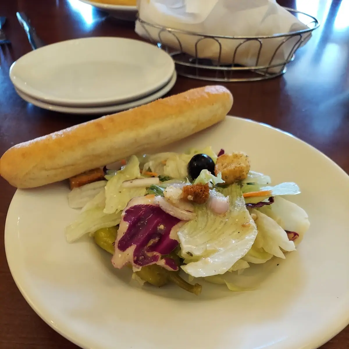 Salad and Bread Sticks