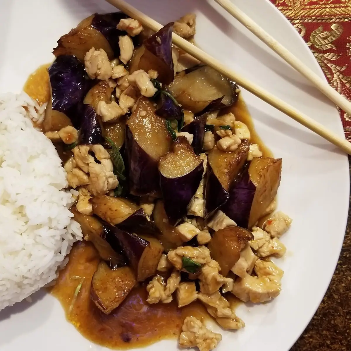 Thai Eggplant Basil Chicken