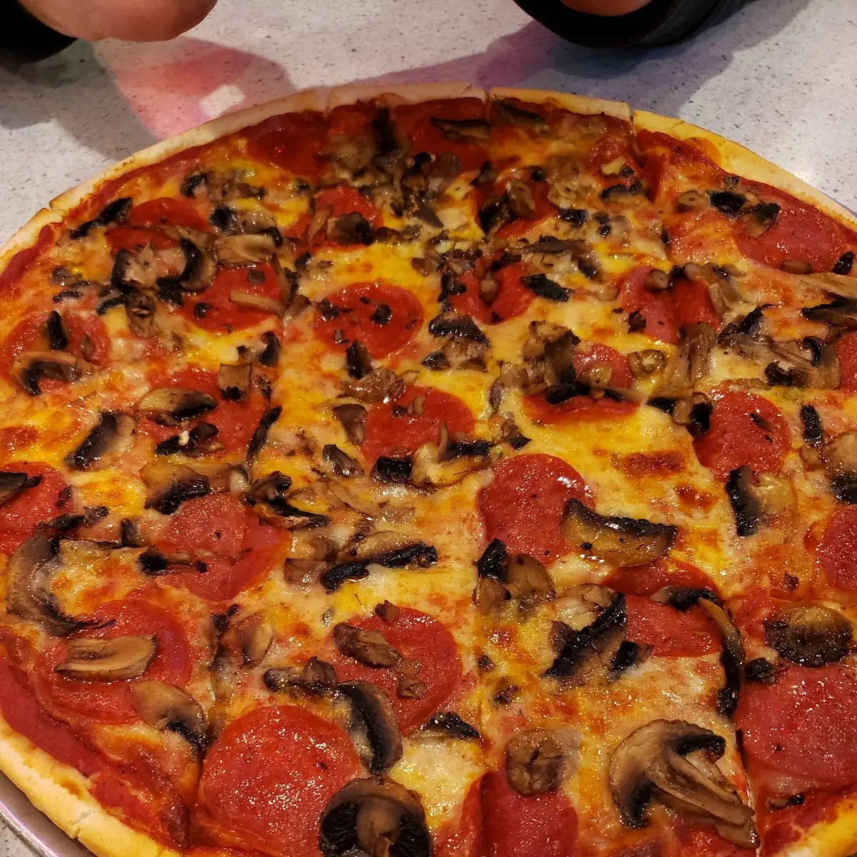 Pepperoni and Mushroom Pizza