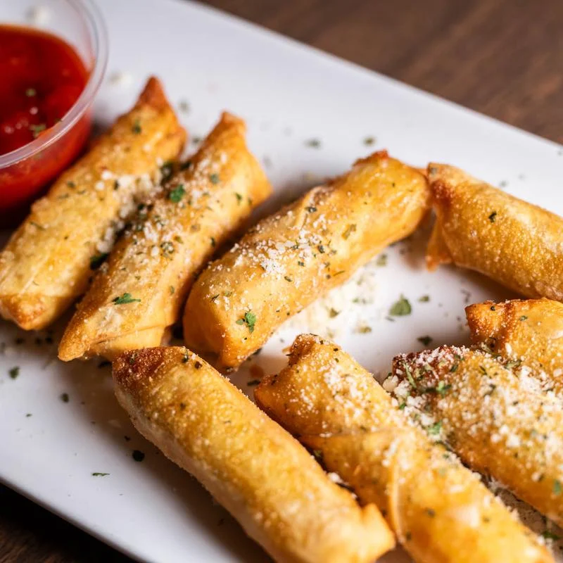 Wonton Wrapped Mozzarella Sticks