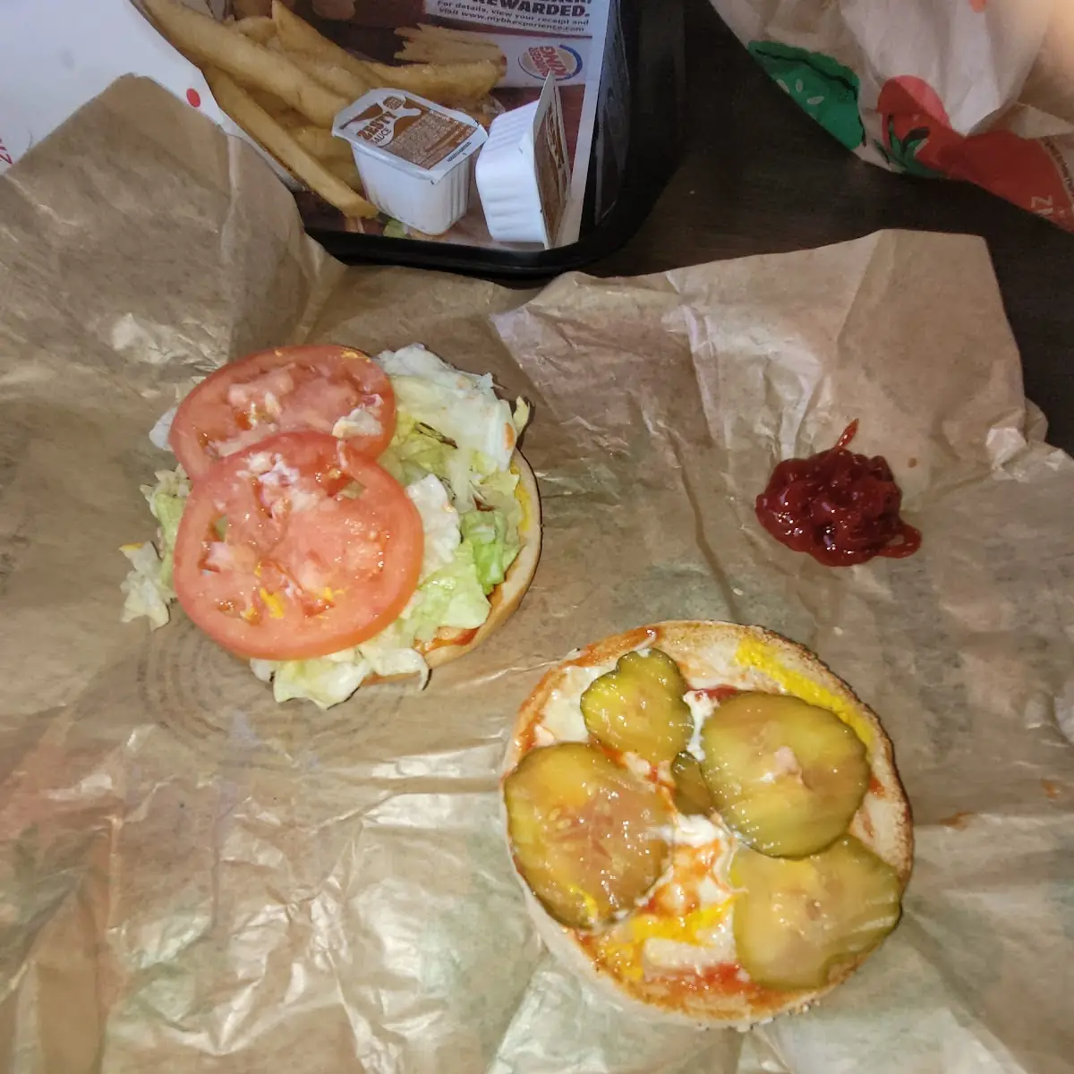 Veggie Whopper with Extra Lettuce Tomatoes & Pickels