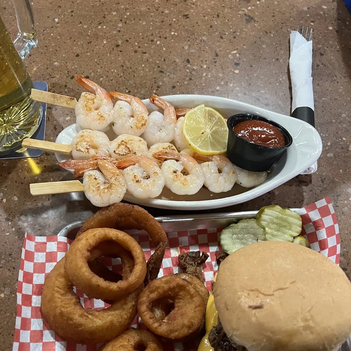 Brisket Burger with Onion Rings