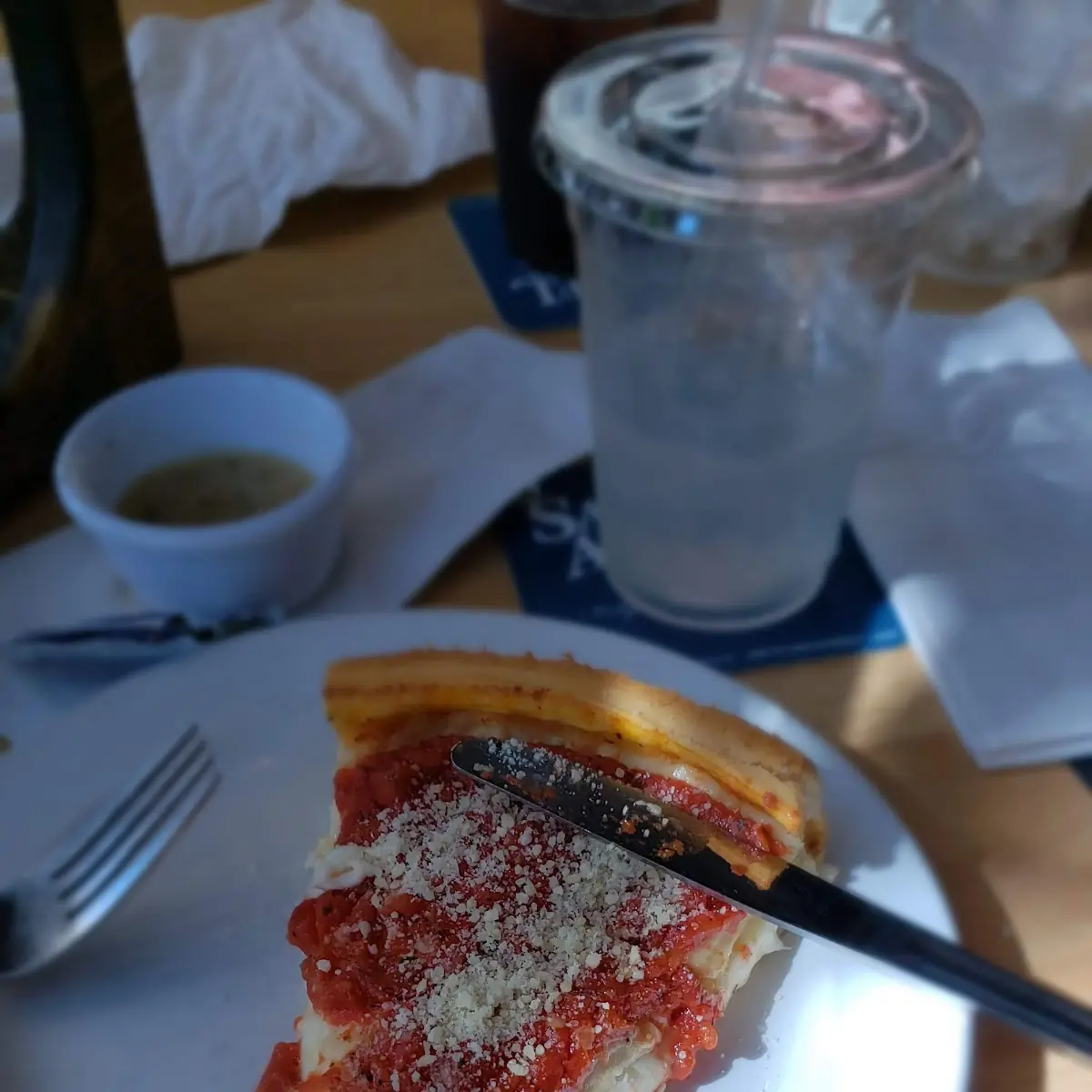 Deep Dish Cheese Pizza Slice