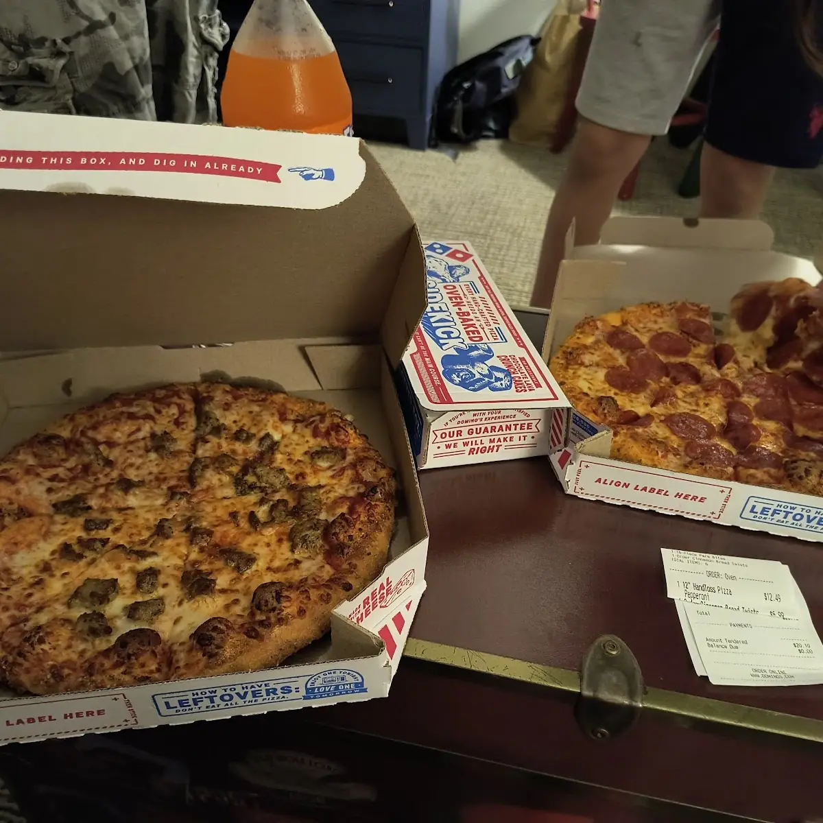 Pepperoni Pizza and Sausage Pizza