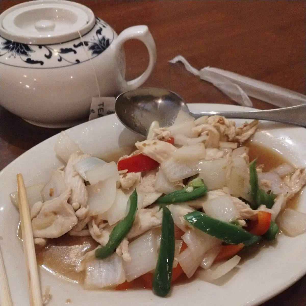 Hot Pepper Chicken Mostly Onion Though