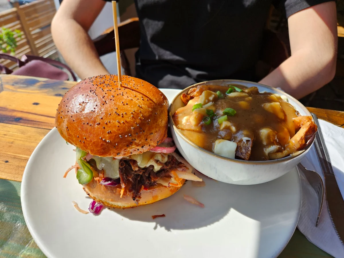 Brisket Burger and Poutine