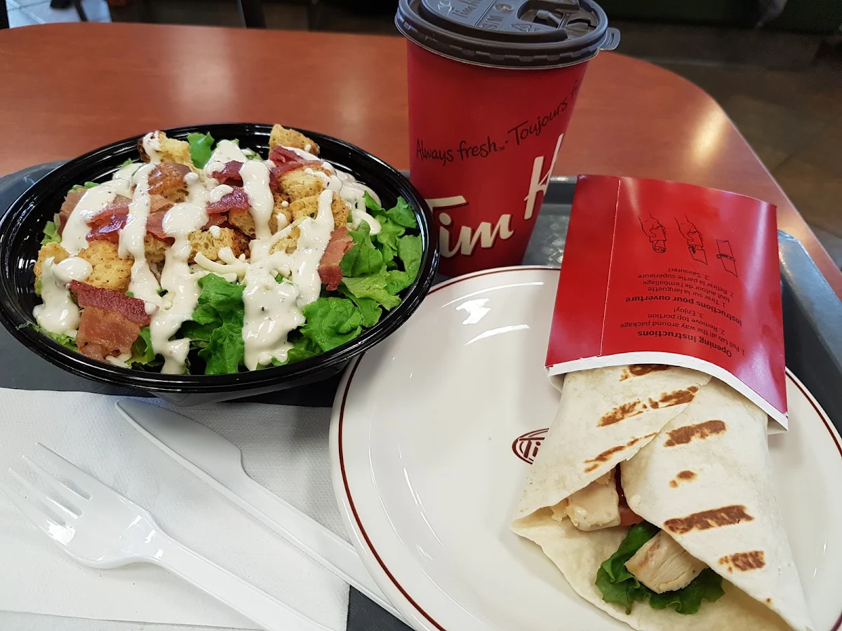Grilled Chicken Wrap and Caesar Salad