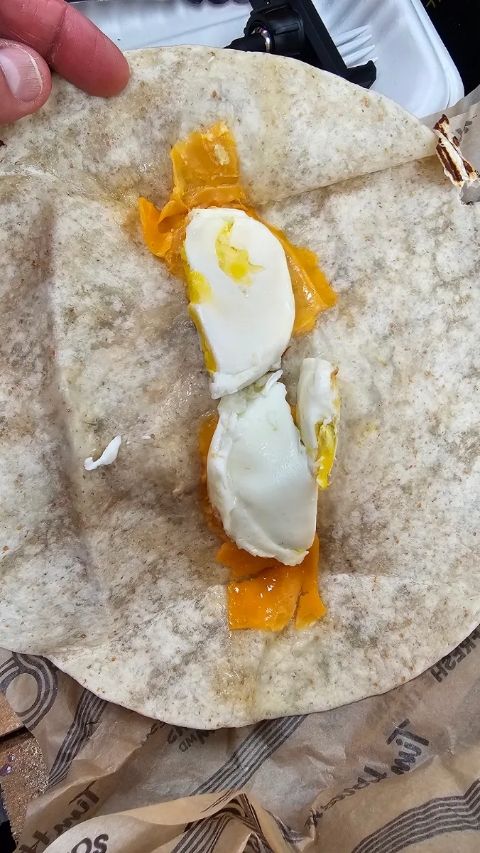 Sausage Egg Wrap Minus Any Sausage with Extra Bread