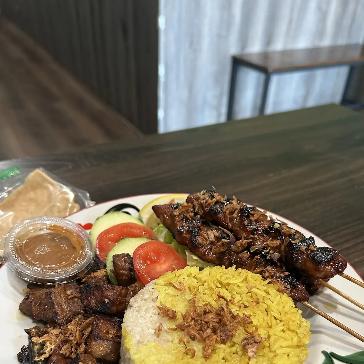Nasi Kuning Sate Ayam
