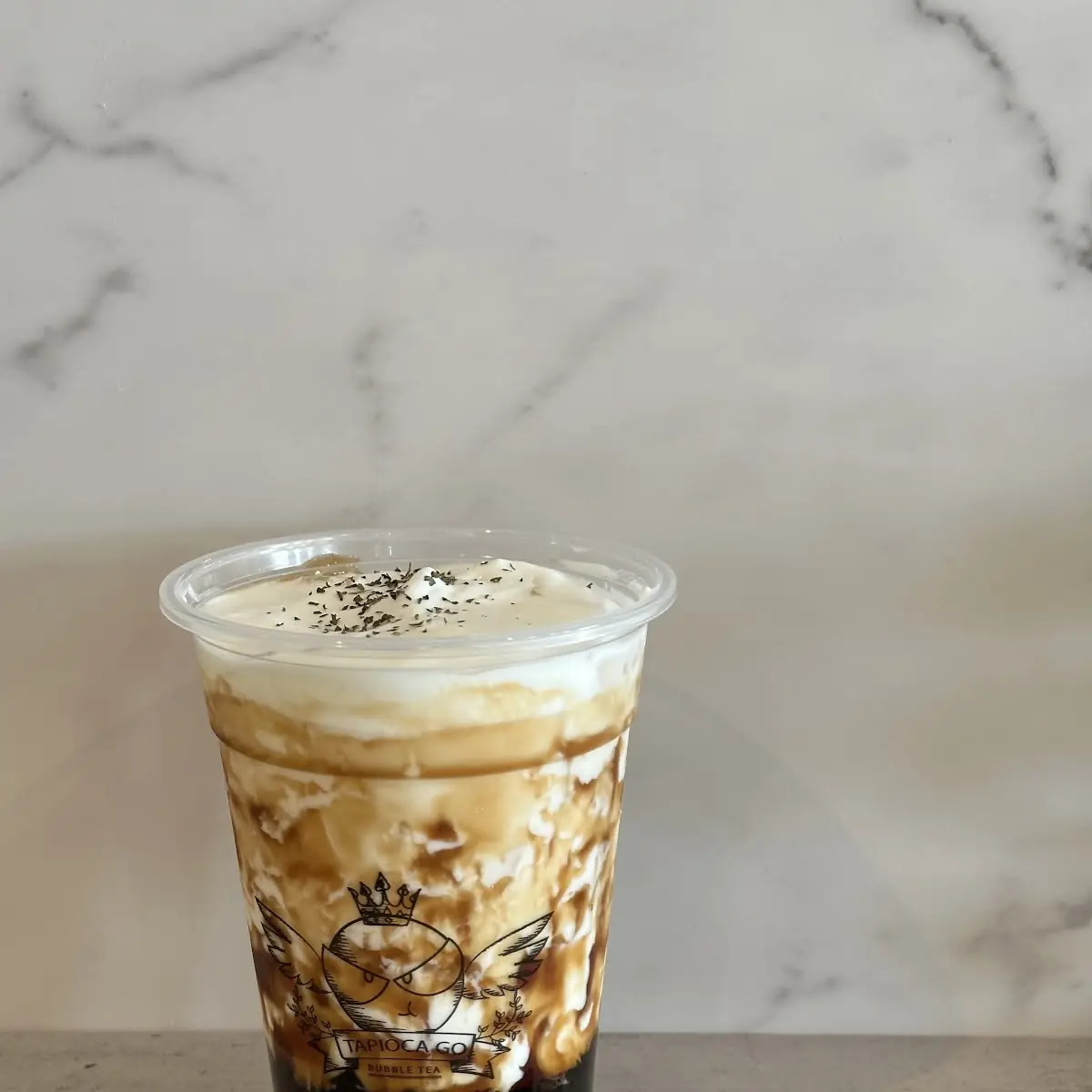 Brown Sugar Matcha Latte with Tapioca