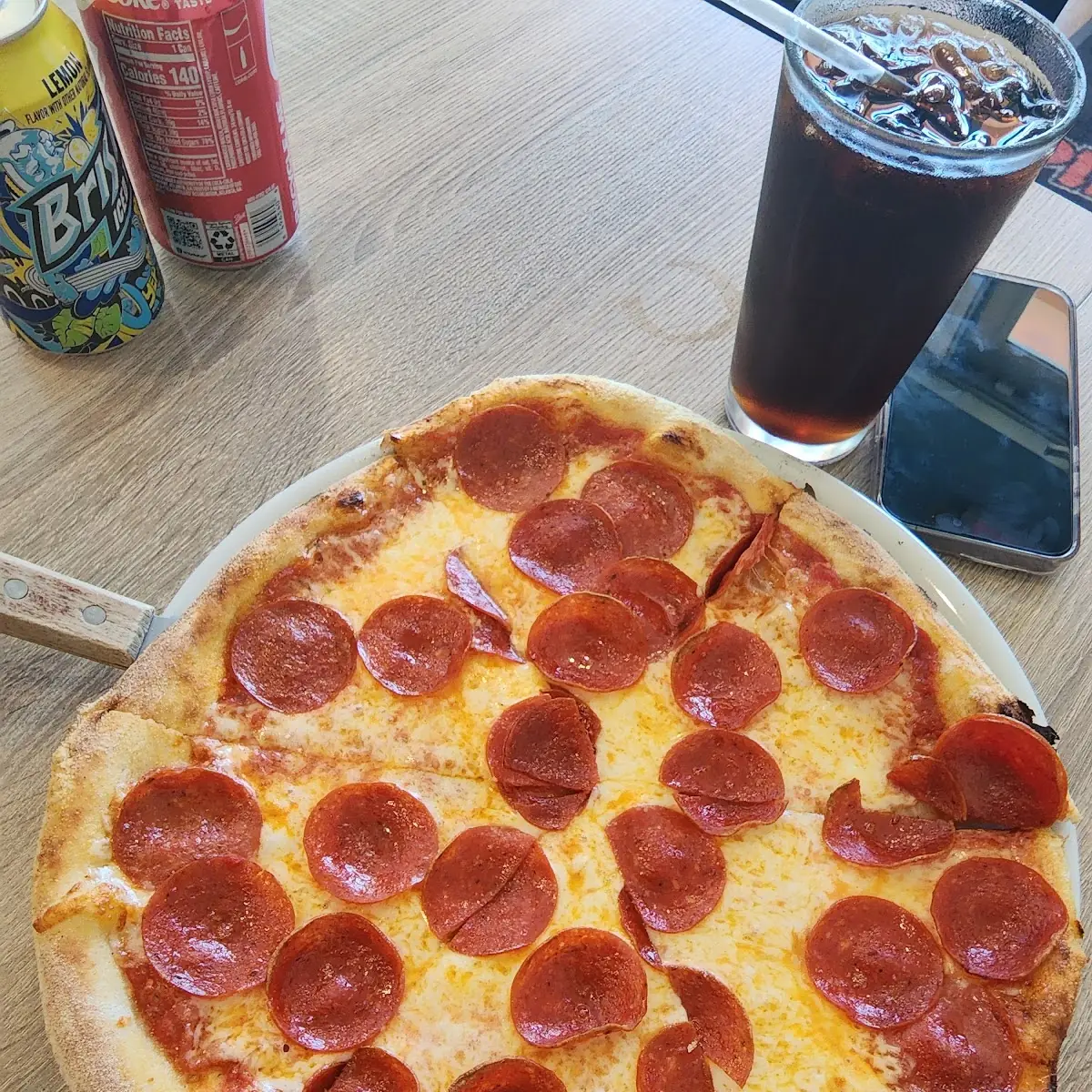 Pepperoni Pizza and Soda