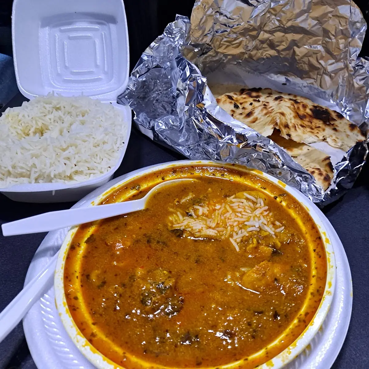 Chicken Curry Rice and Naan