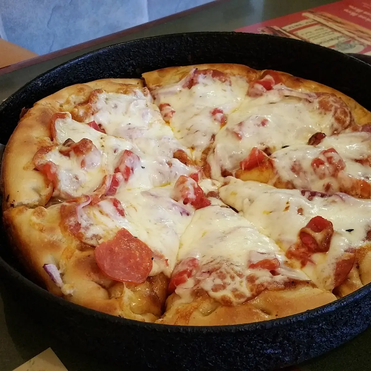 Pepperoni Pizza with Tomatoes