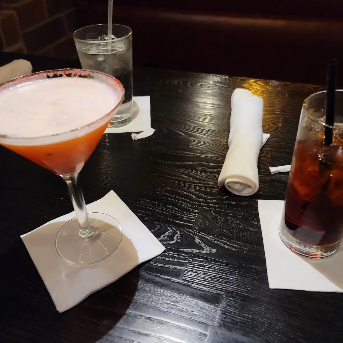 Wedding Cake Martini Left Wild Cherry Cola Right