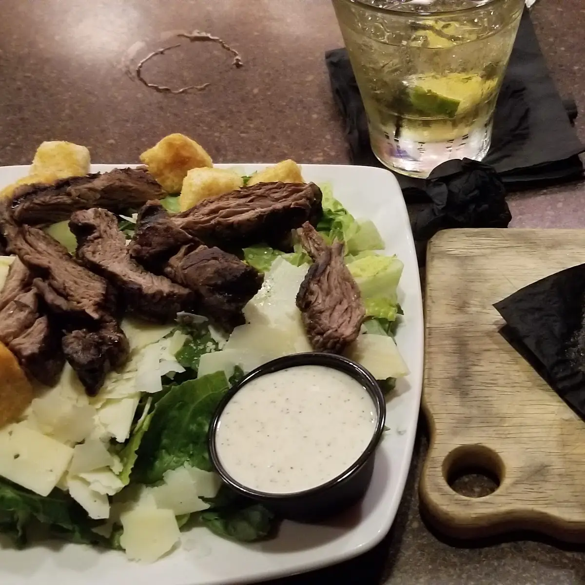 French Onion Soup with a Steak Cesar Salad