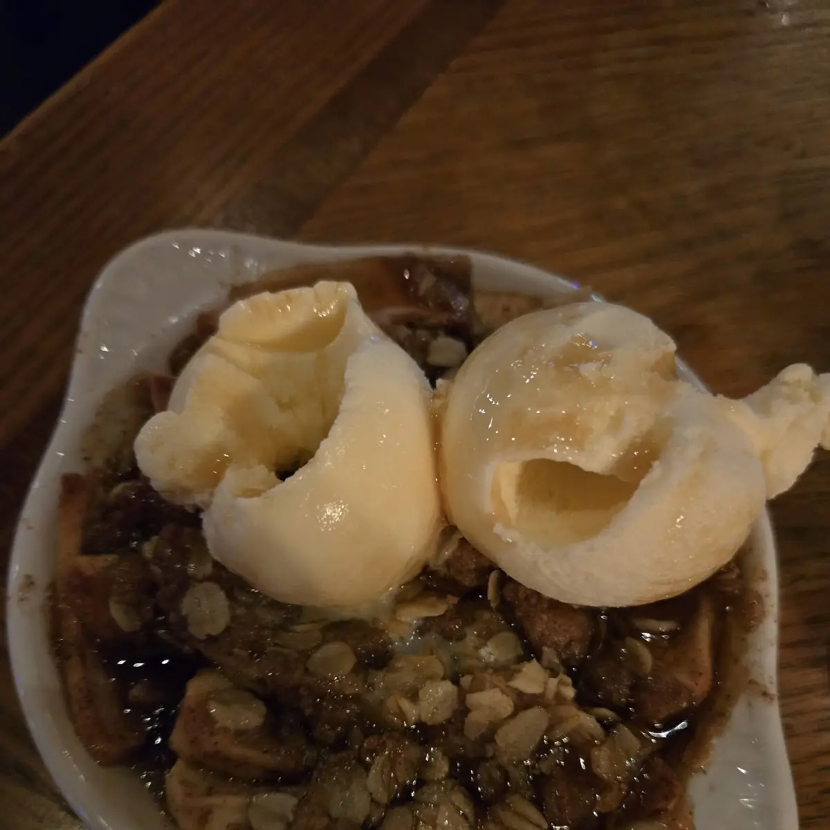 Apple Crisp Ice Cream with Maple Syrup
