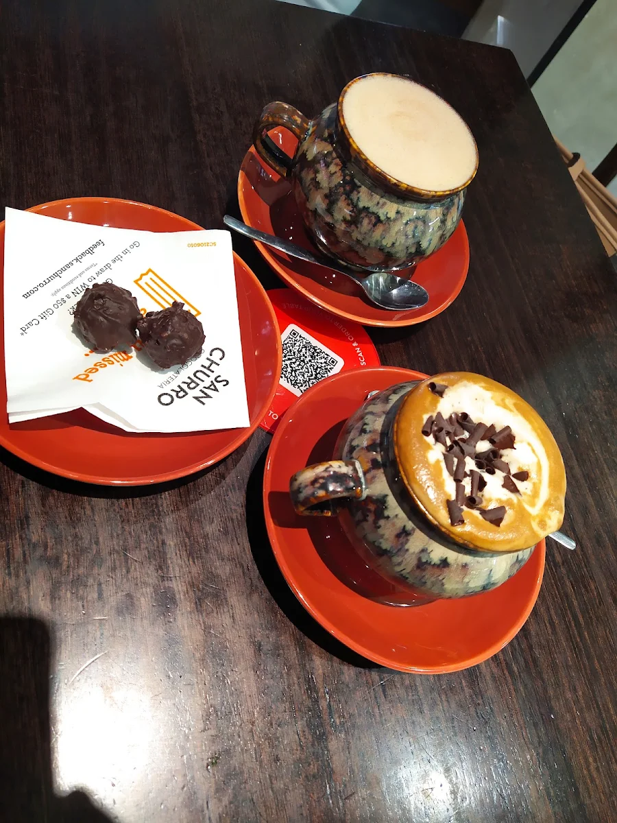 Soy Cappuccino Latte with DK Choc Balls
