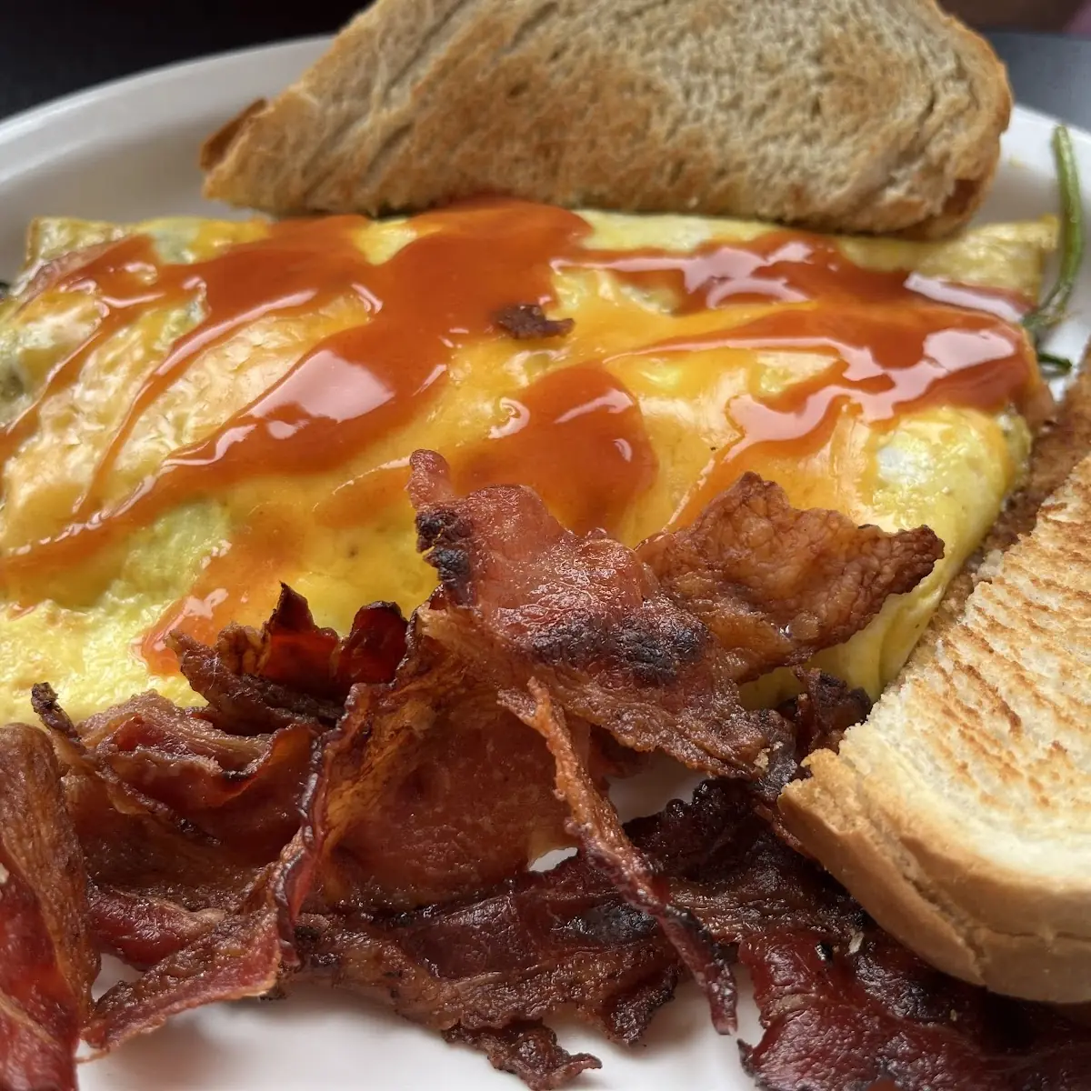 Vegetable Omelette with Bacon & Sourdough