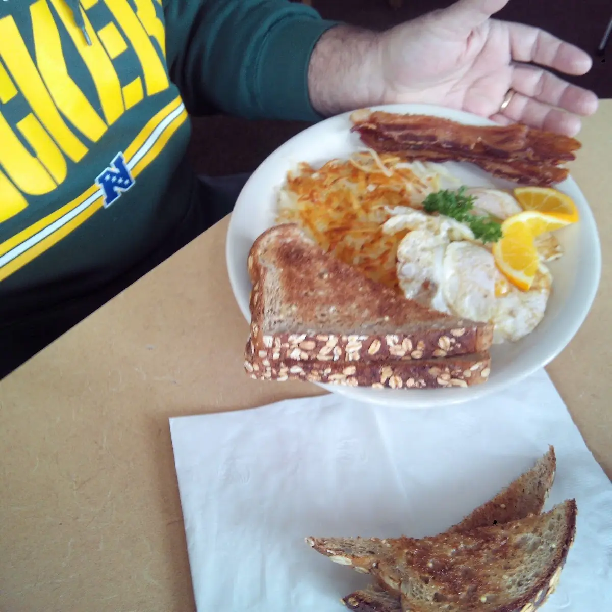 2 Eggs Bacon Strips Hash Browns