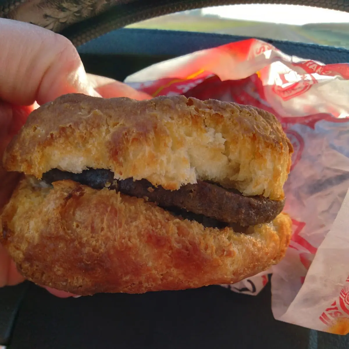 Burnt Sausage Biscuit