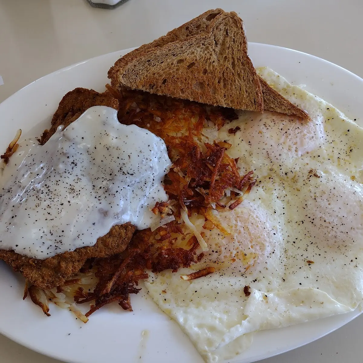 Ham and Eggs and Chicken Fried Steak and Eggs