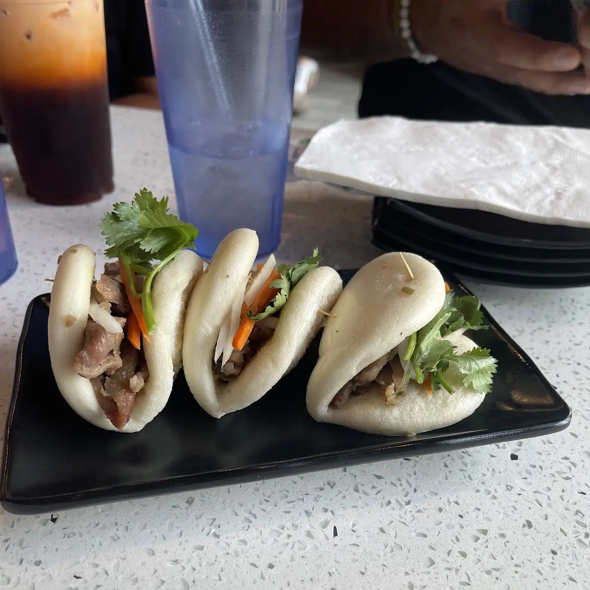 Steamed Rice Buns with Grilled Pork