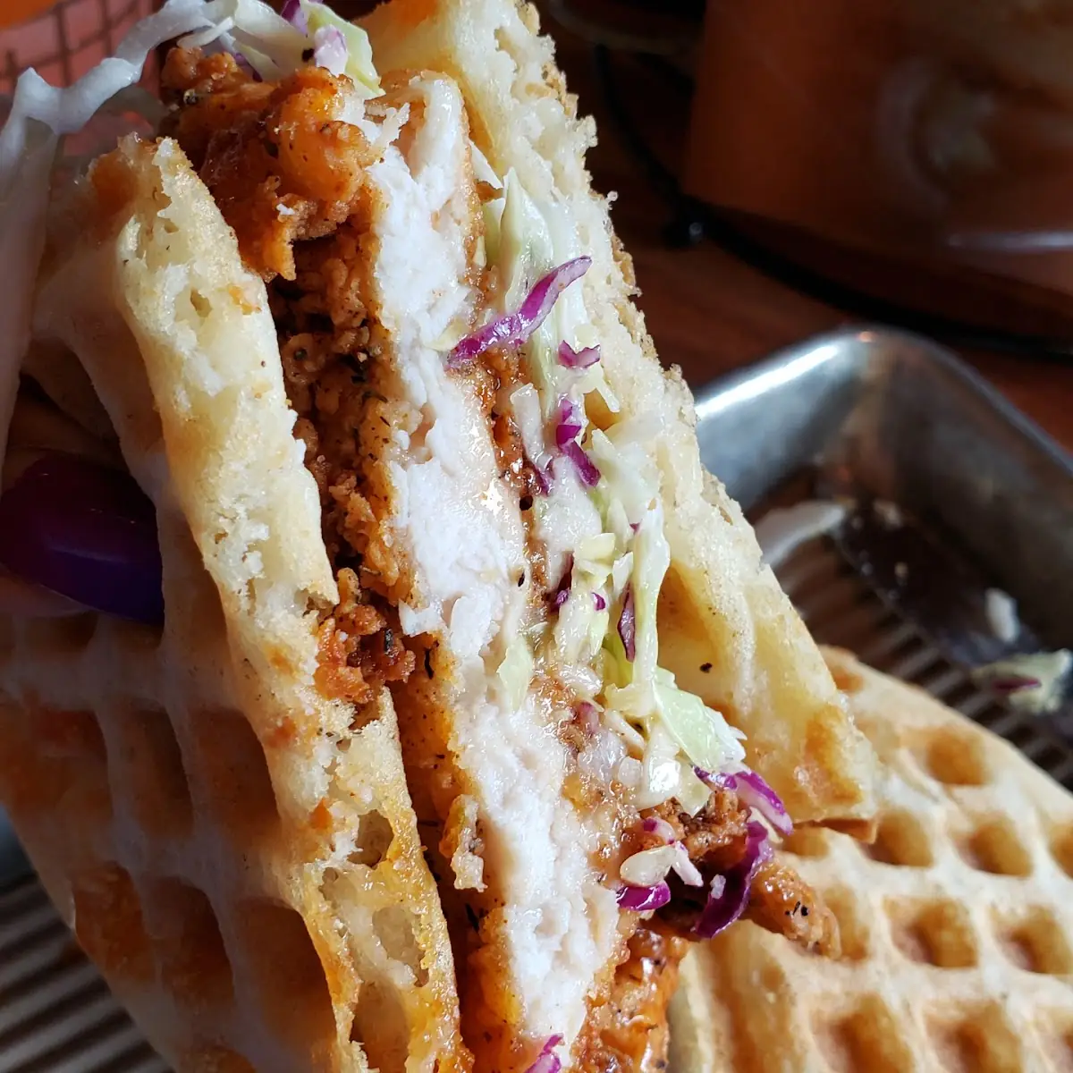 Fried Chicken Waffle Sandwich