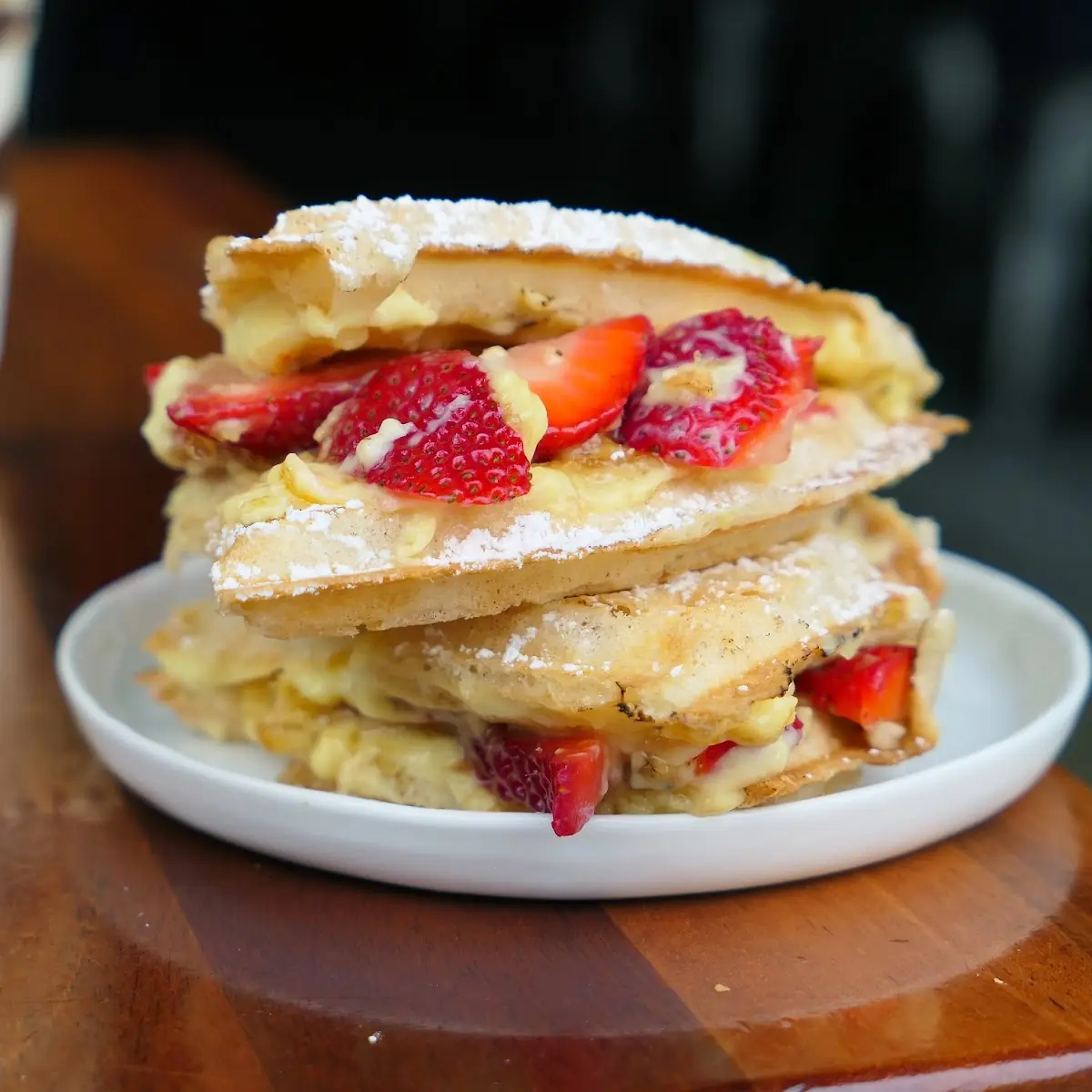 Strawberry Creme Brulee Waffle