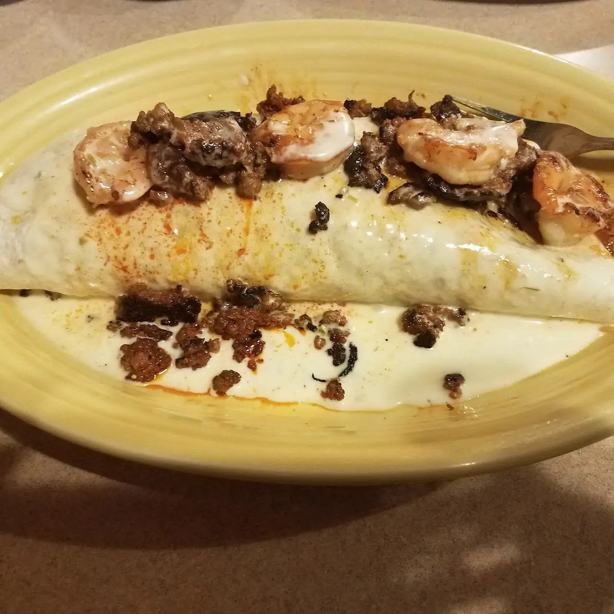 Enchiladas 3 Meats Rice and Cheese Sauce