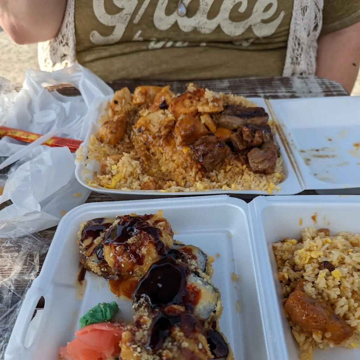 Super Fried Rice & Deep Fried Crawfish California Roll
