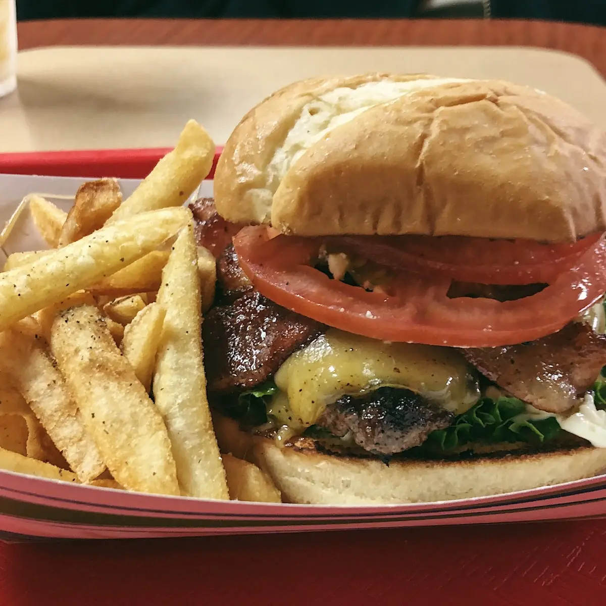 Bacon Burger and Fries