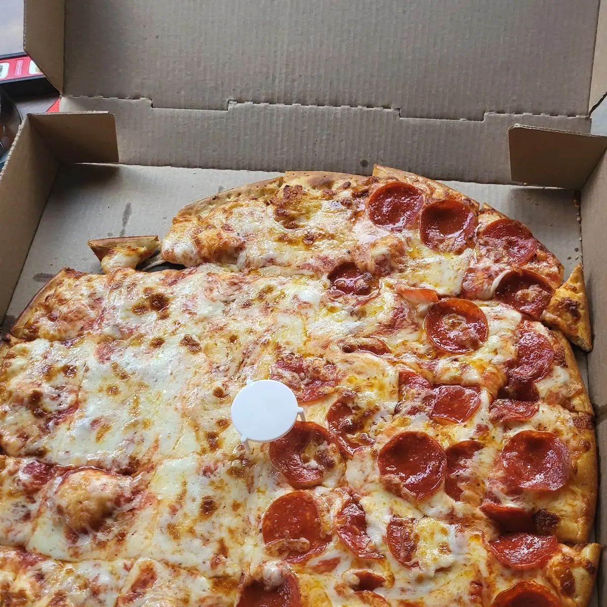 Half Cheese Half Pepperoni Pizza