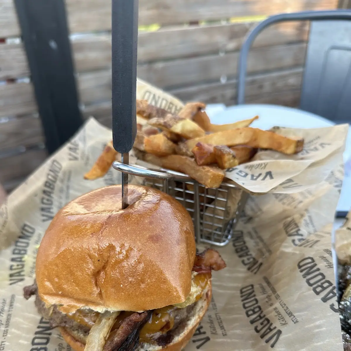 Goat Cheese Burger and Fries