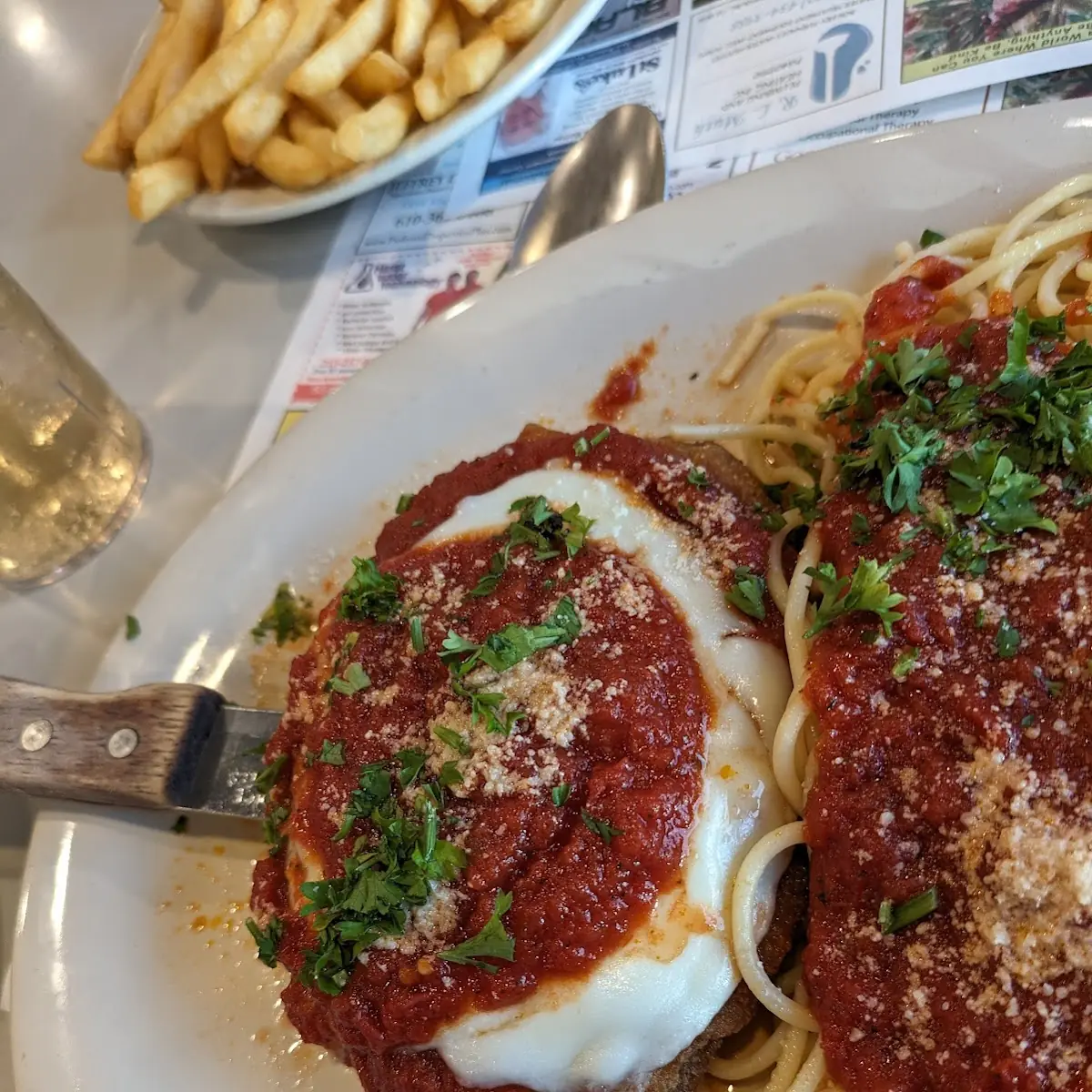Veal Parmesan with Spaghetti