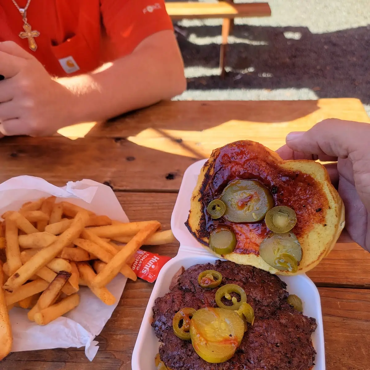 Hamburger and BBQ Brisket Sandwich