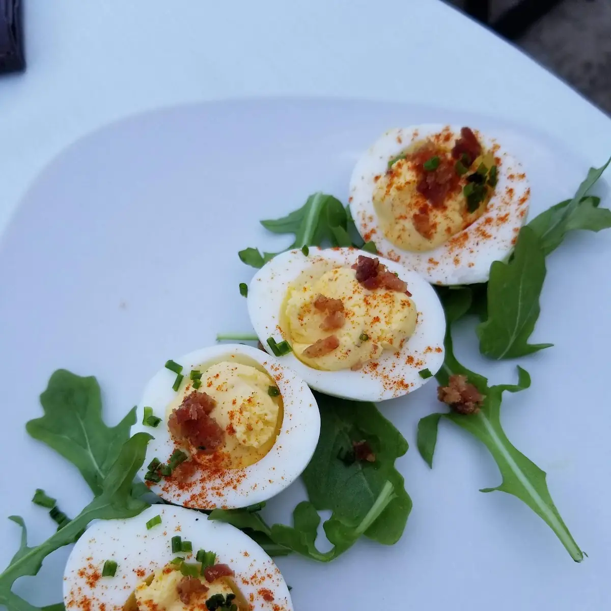 Classic Deviled Eggs with Smoked Paprika and Bacon