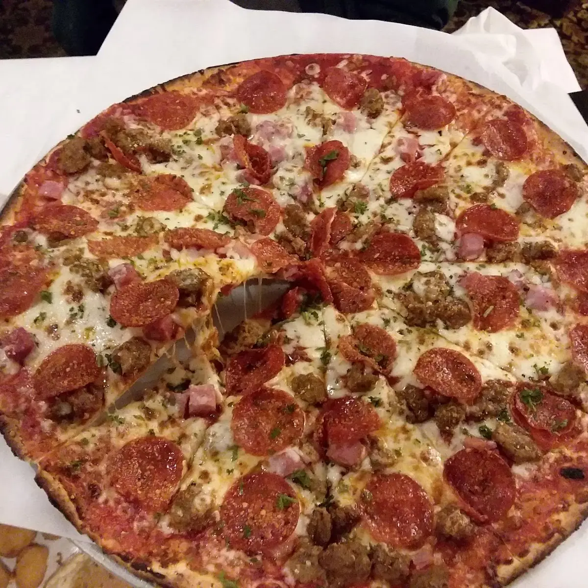 Three Meat Pizza