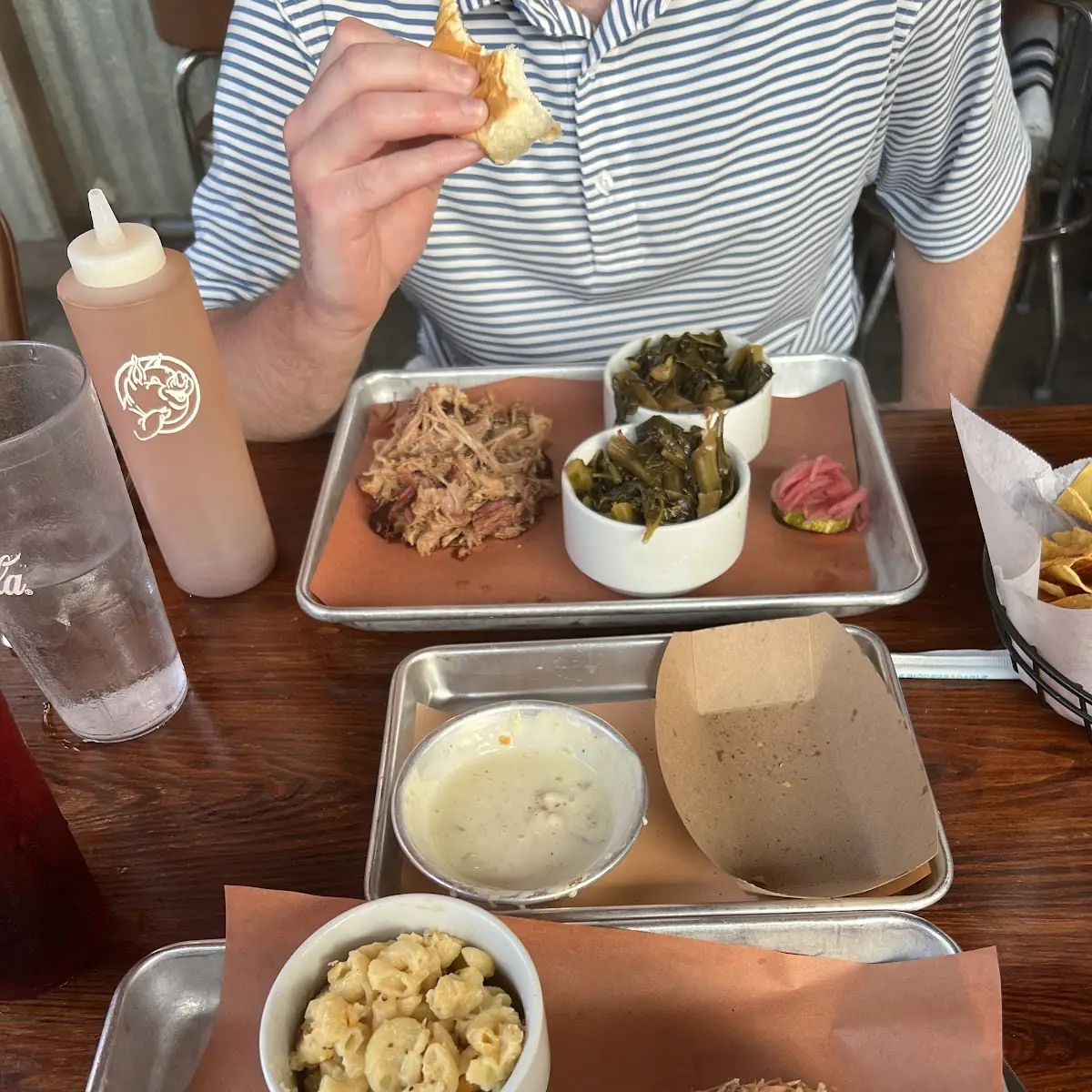Pulled Pork Platter with Mac and Cheese and Baked Beans